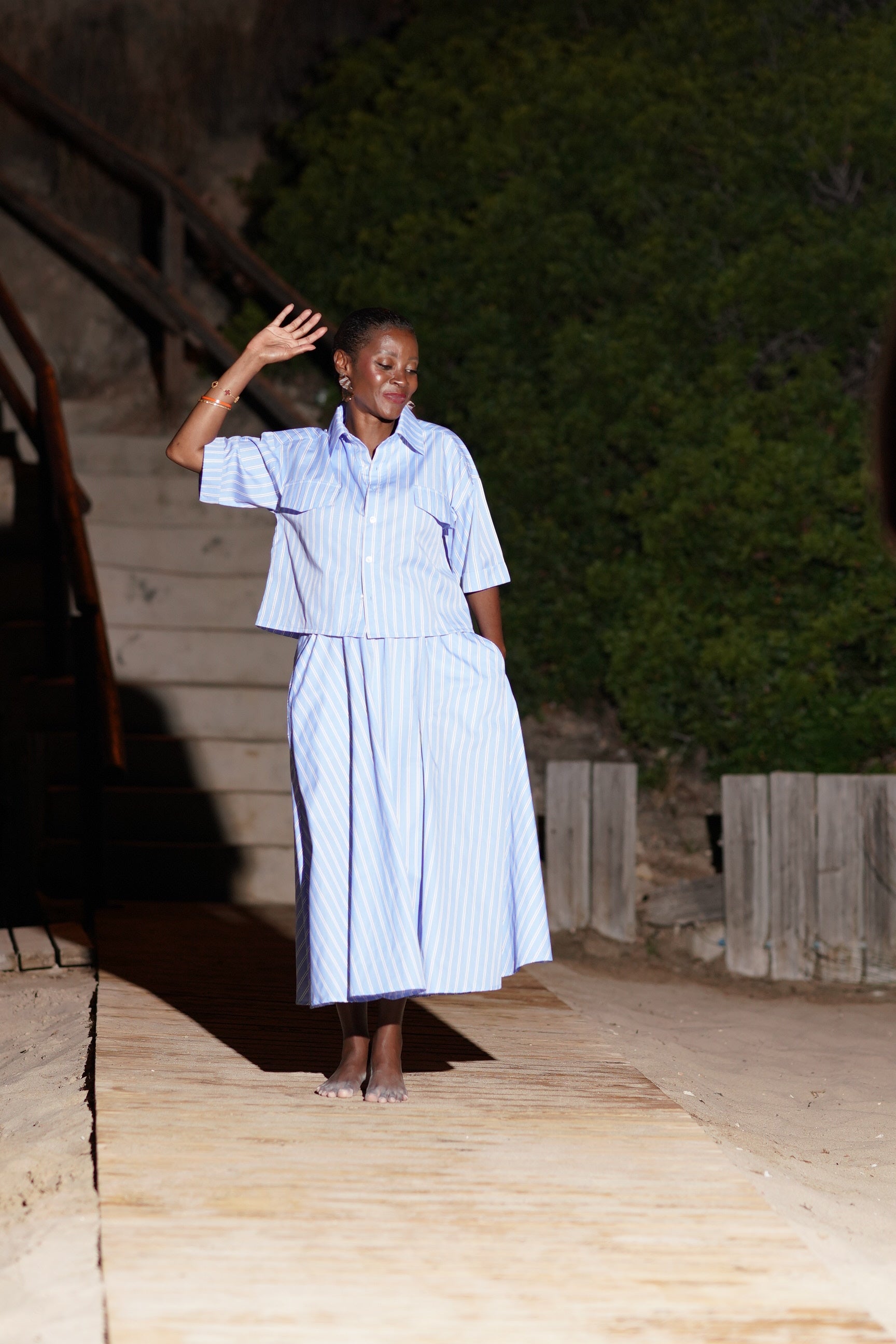 The PERFECT Palermo Skirt White/Blue Stripes