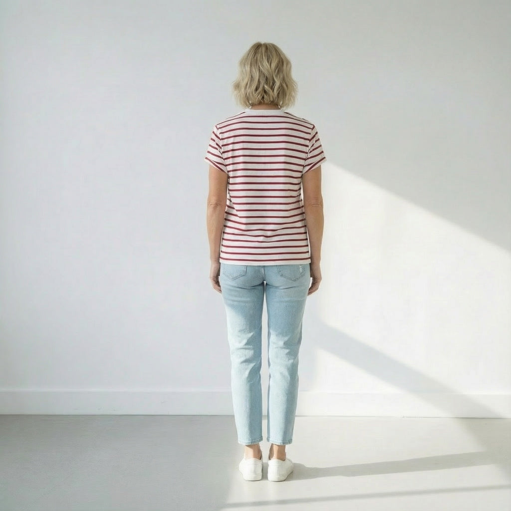The Perfect White/Red Breton stripe t-shirt