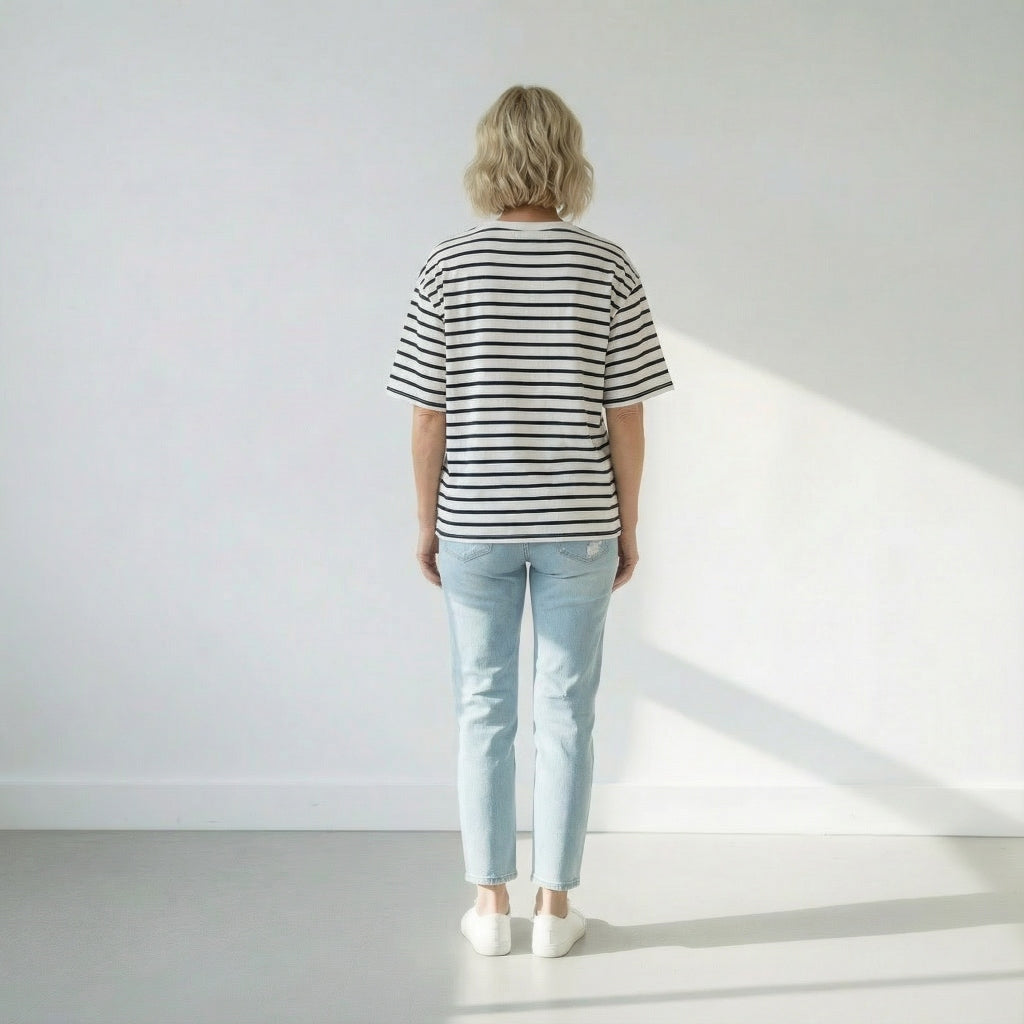 The Perfect White/Navy Breton stripe t-shirt