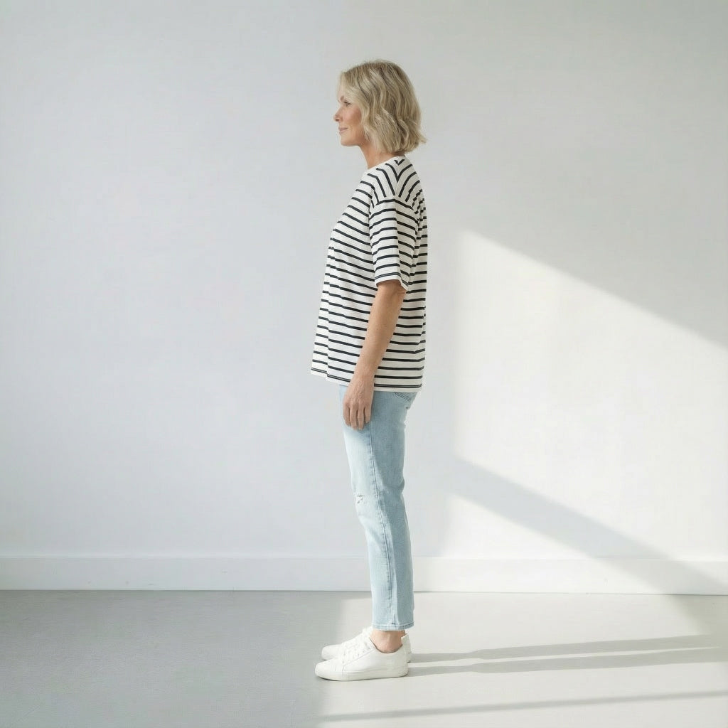 The Perfect White/Navy Breton stripe t-shirt